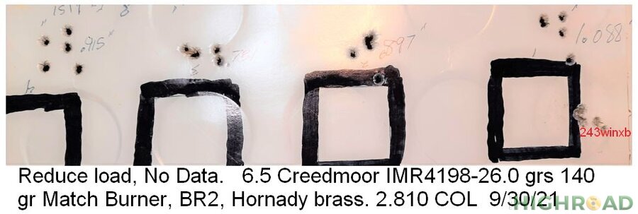 6.5 Creedmoor Reduced load. IMR 4198 -   9 power scope on Savage Axis, 100 yards
