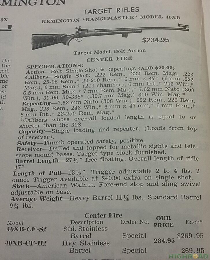 Remington 40XB Rifles.